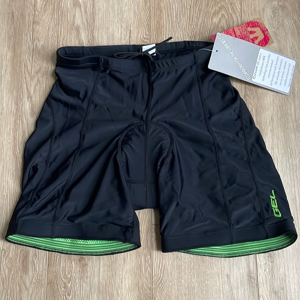 NWT Canari Black Gel Cycling Shock Absorbing Padded Comfort Shorts Women’s Large